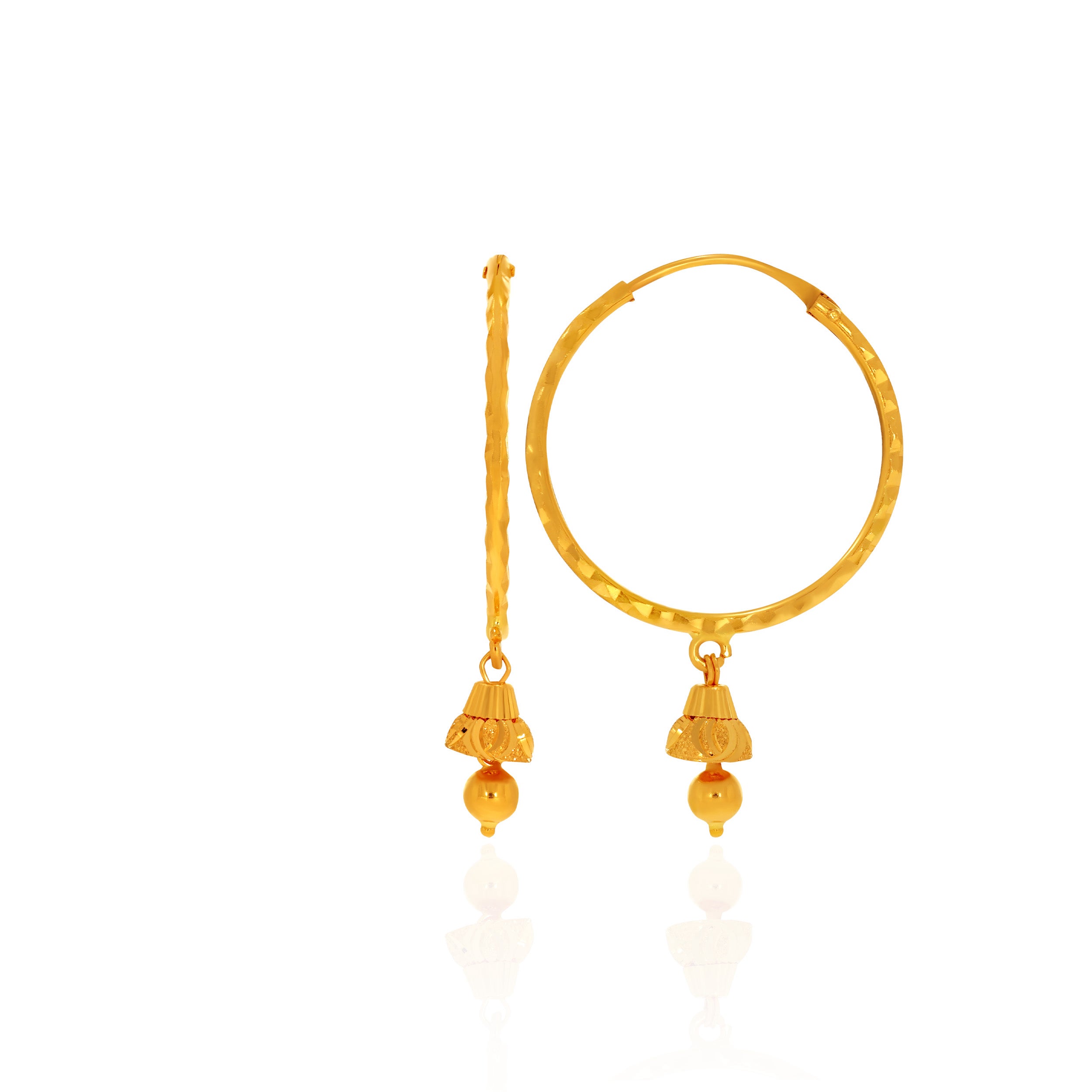 Festive Radiance Gold Hoop Earrings