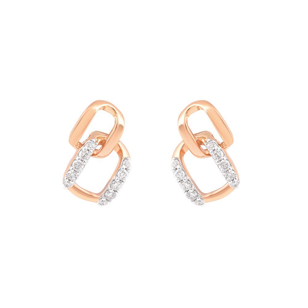 Chain Design Diamond and Rose Gold Pendant Set