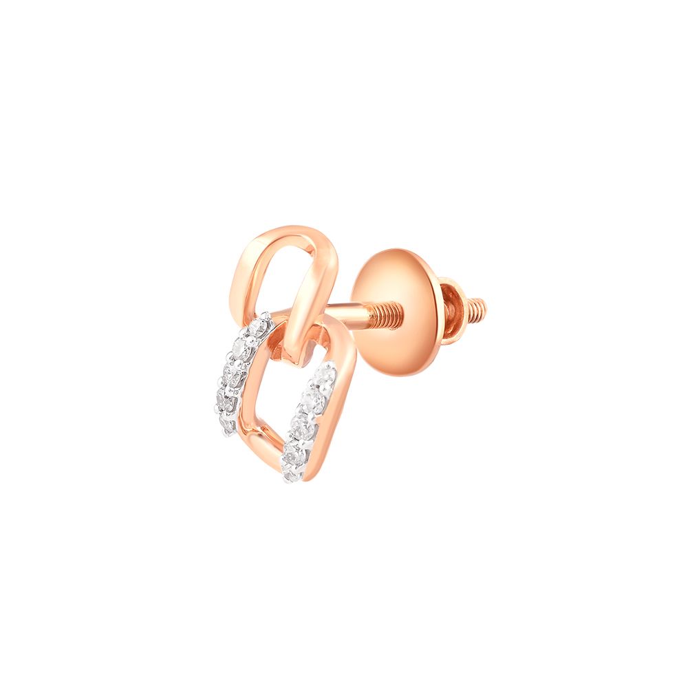 Chain Design Diamond and Rose Gold Pendant Set