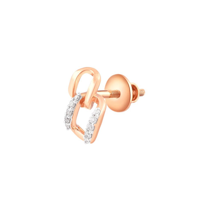 Chain Design Diamond and Rose Gold Pendant Set