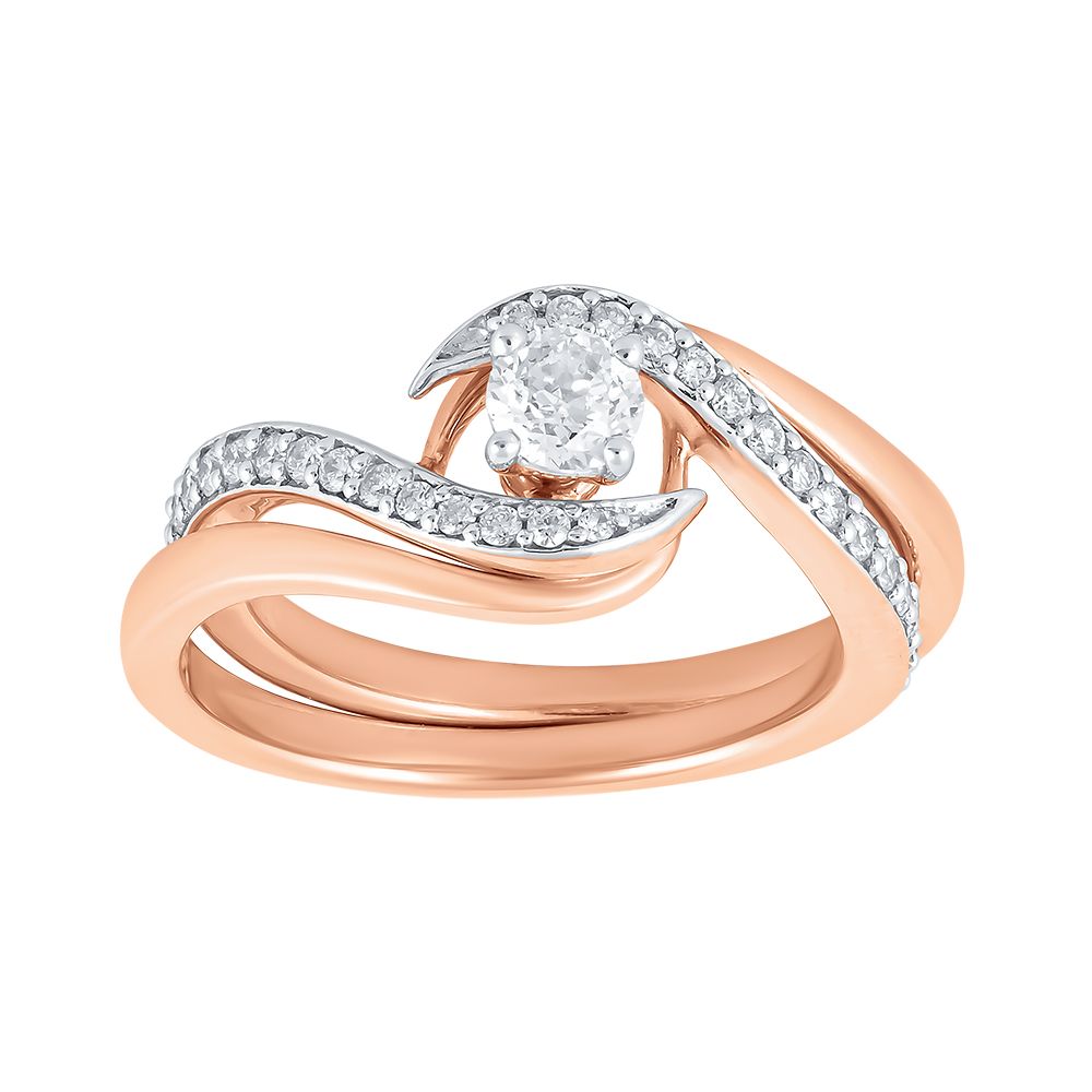 Eye-Catching 18KT Rose Gold Single Stone Women Ring